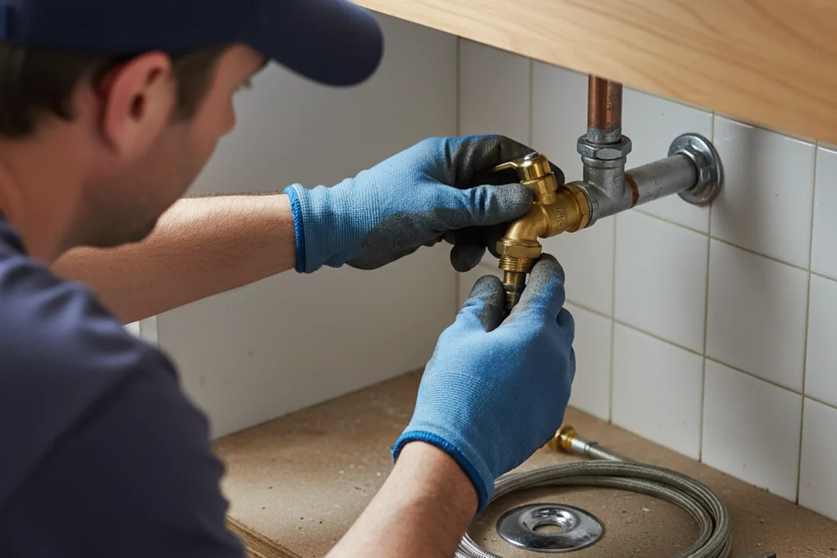 Shutoff valve and fitting work during Emergency Plumbing in Ladoga